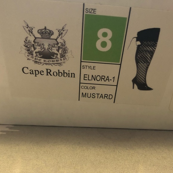 New, NEVER WORN Mustard color cage heels - Picture 3 of 3